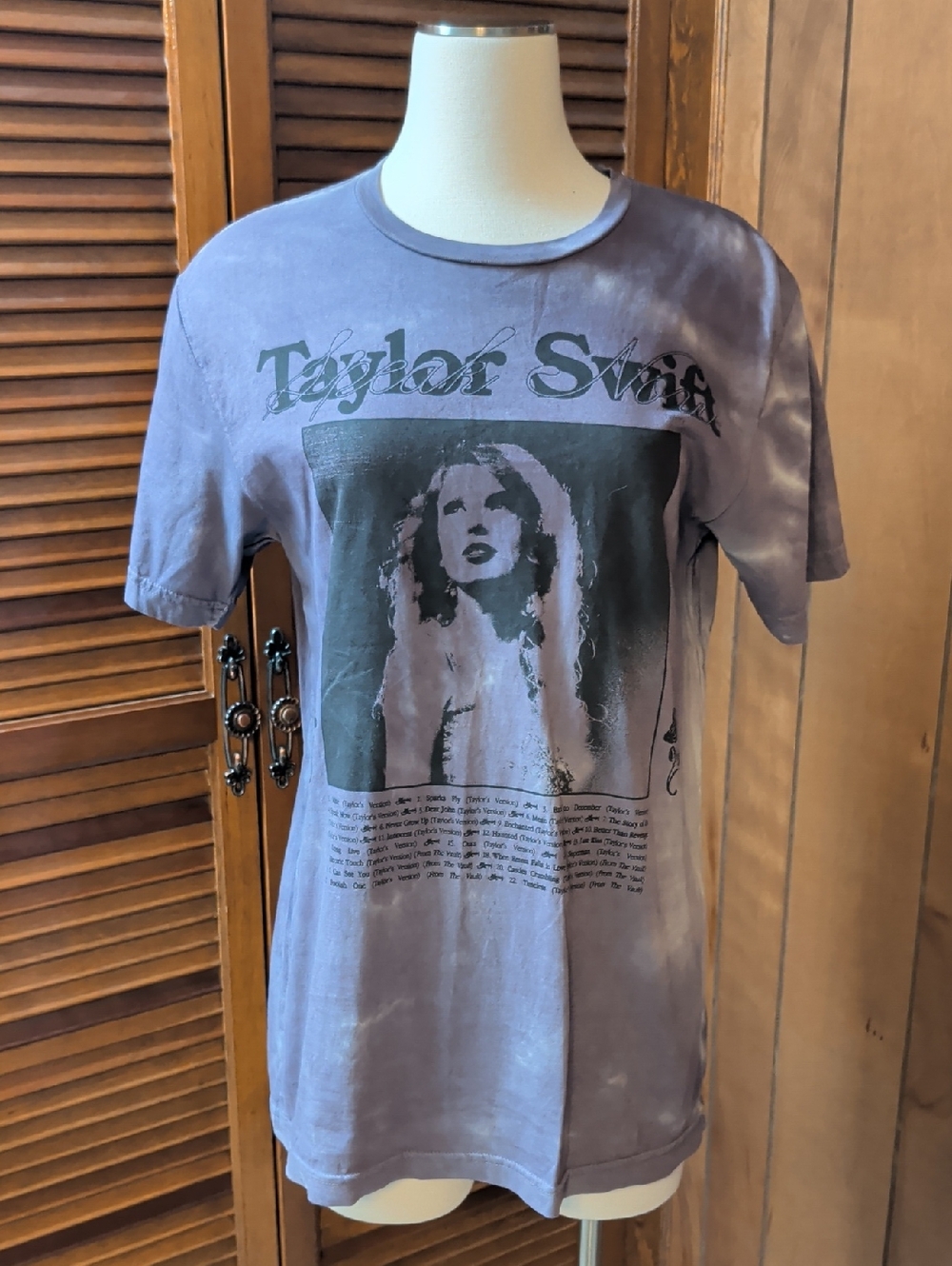 Taylor Swift Speak Now Tracklist Purple Tie Dye T-shirt